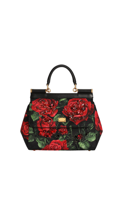Small Sicily Handbag with Embroidered Bezels