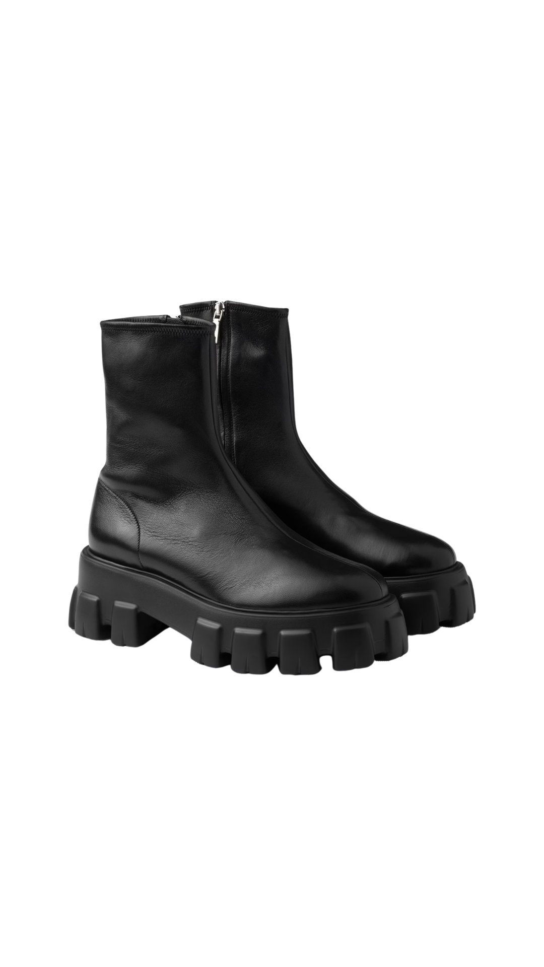 Monolith Stretch Nappa Leather Booties in Black