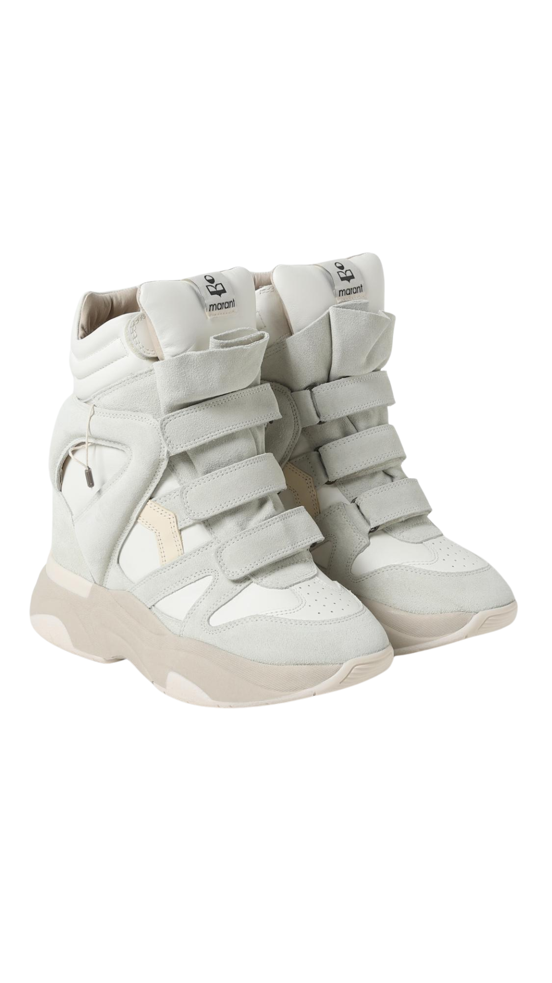 Balskee High-Top Leather Wedge Sneakers in White