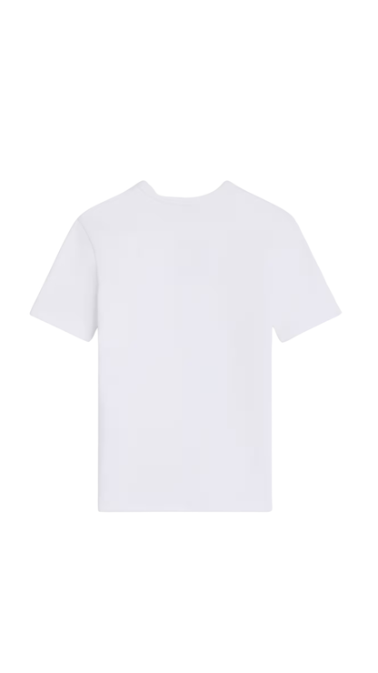 Triomphe T-Shirt in Off White / Navy Ribbed Cotton Jersey