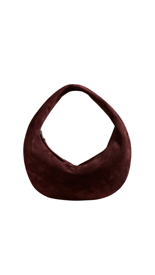 Medium Olivia Hobo in Rouge Noir Suede