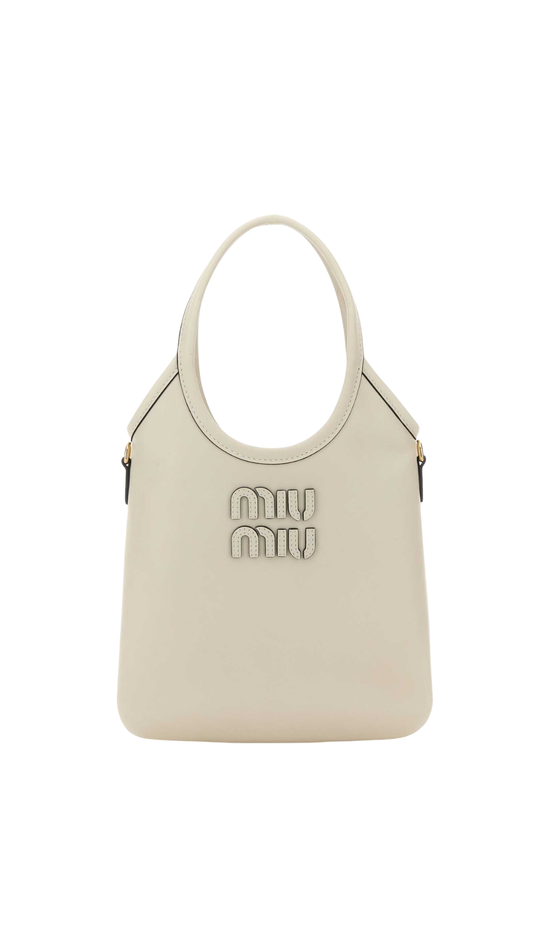 Ivy Leather Bag in Chalk White