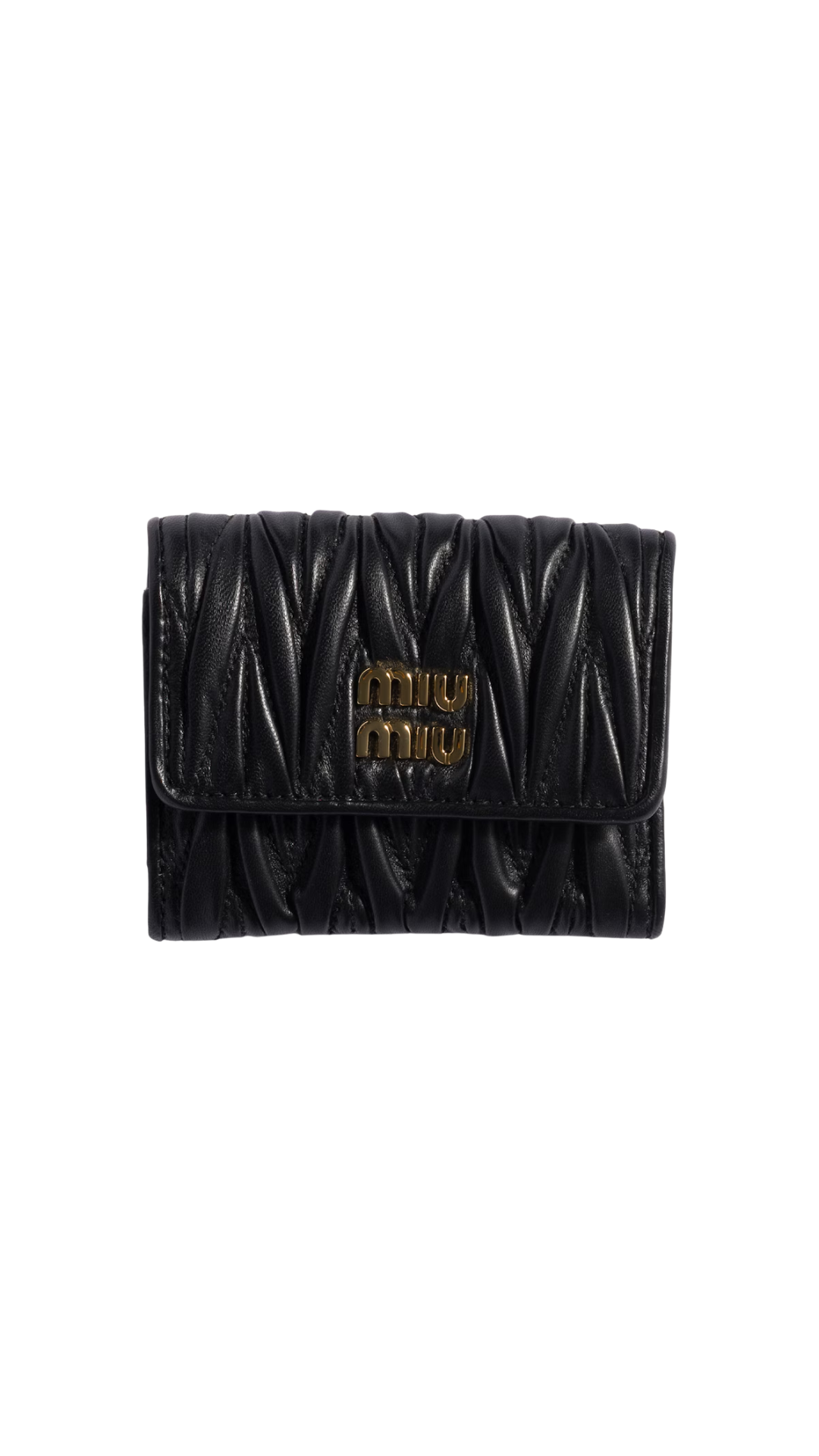 Matelassé Nappa Leather Small Wallet in Black