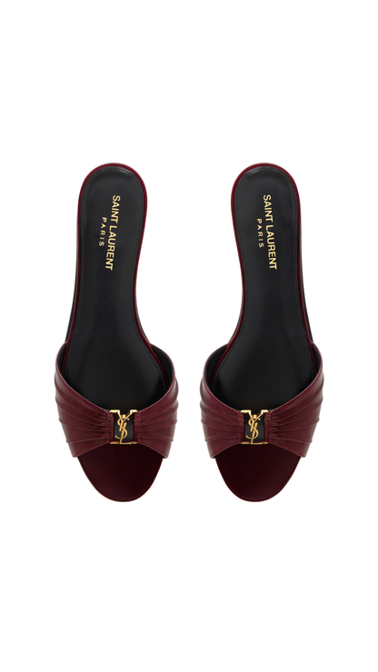 Babylone Slides in Vintage Bordeaux Smooth Leather