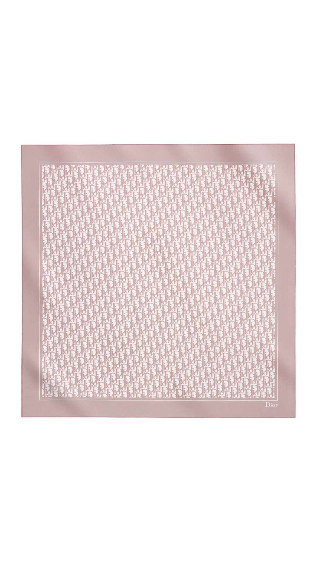 Oblique 90 Square Scarf in Pink and Gray Silk Twill