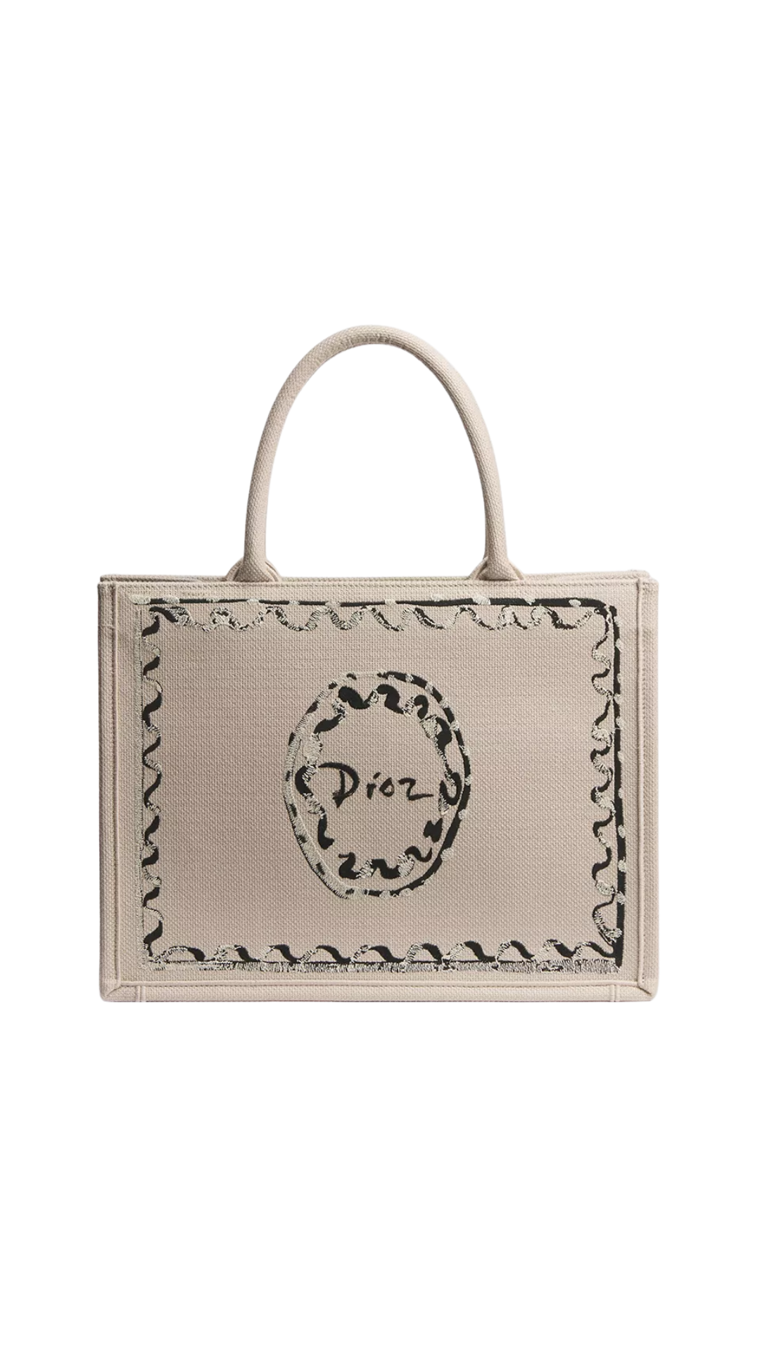 Dioriviera Medium Dior Book Tote with Strap in Beige