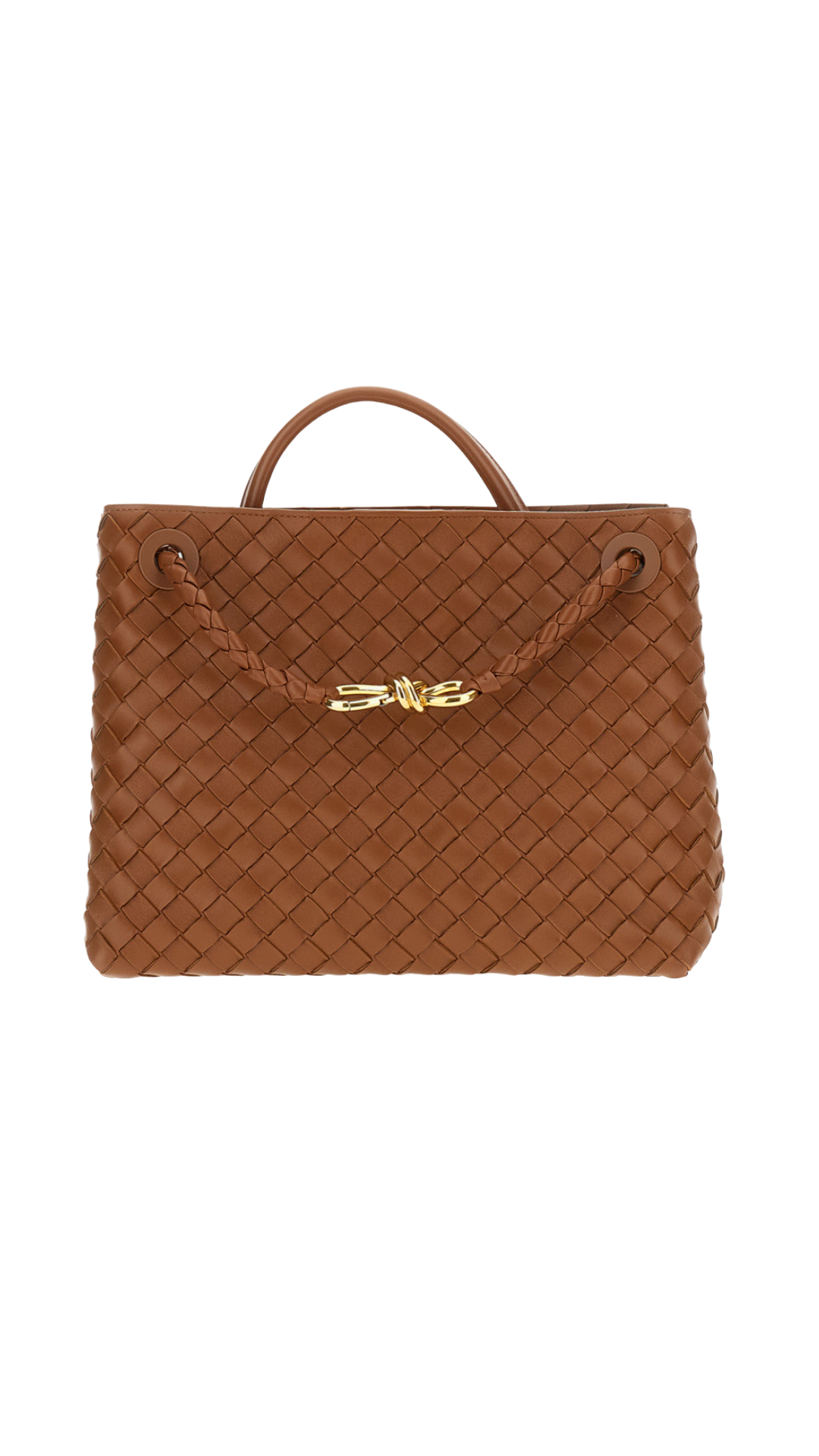 Andiamo Medium in Brown Intrecciato Leather