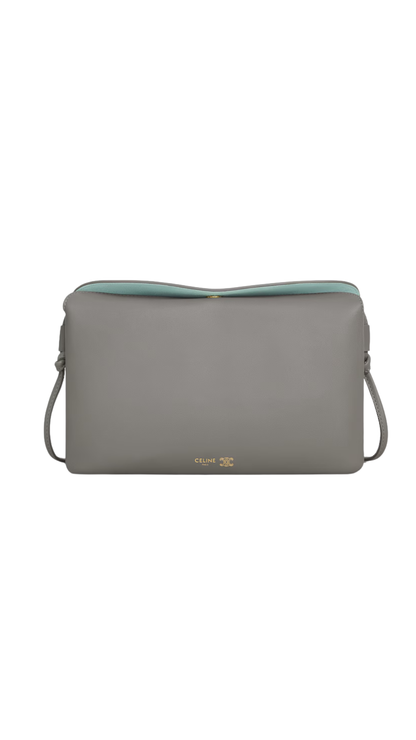 Trio Flap in Light Graphite Smooth Lambskin