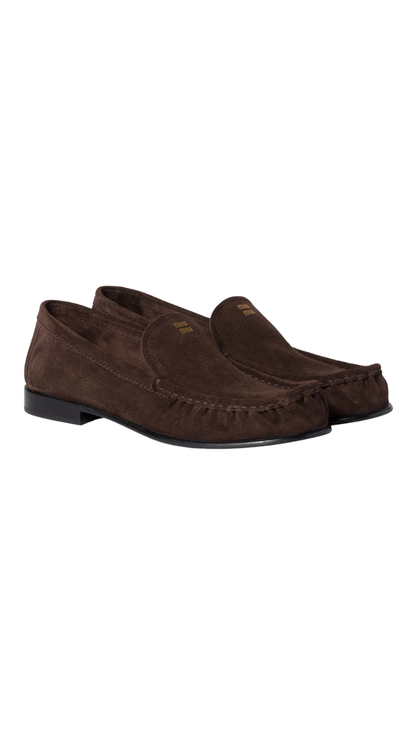 Suede Loafers in Dark Brown