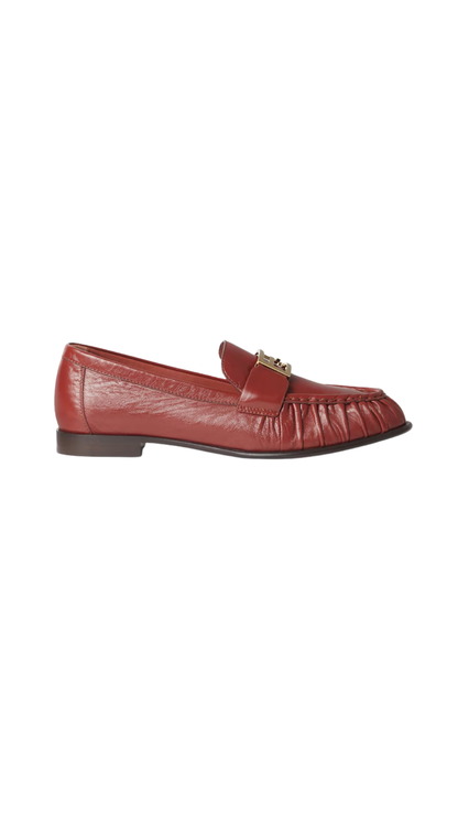 Baguette Brick Red Nappa Leather Loafers