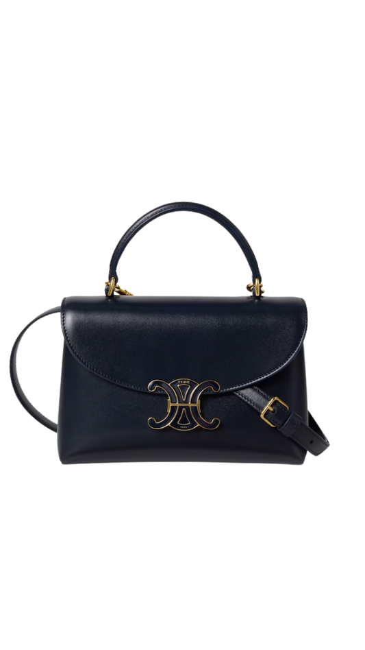 Teen Nino Bag in Ink Blue Smooth Satinated Calfskin with Enamel Closure
