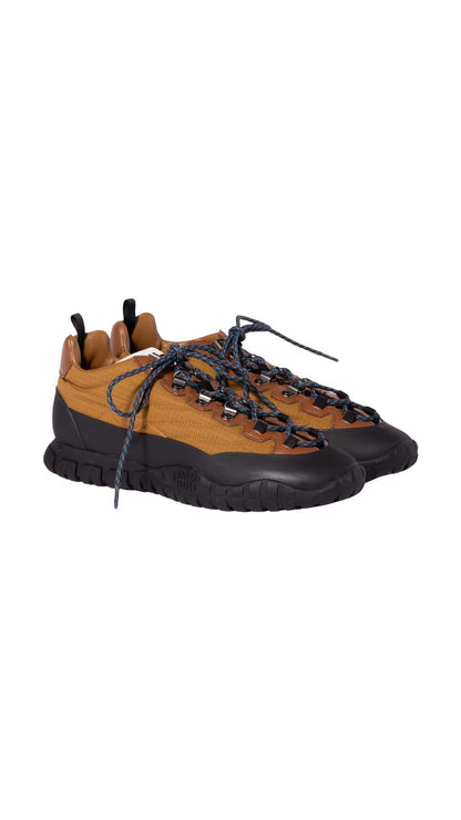Tyre Technical Fabric and Leather Sneakers in Mustard