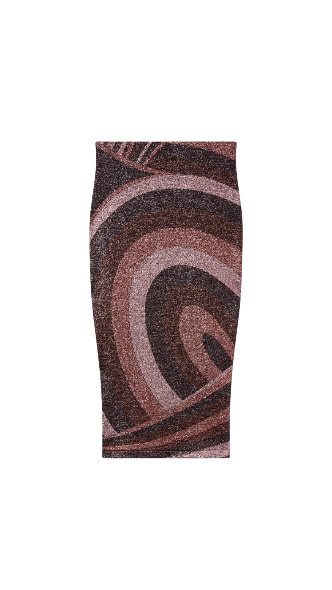 Iride Print Lurex Jersey Skirt in Brown and Pink