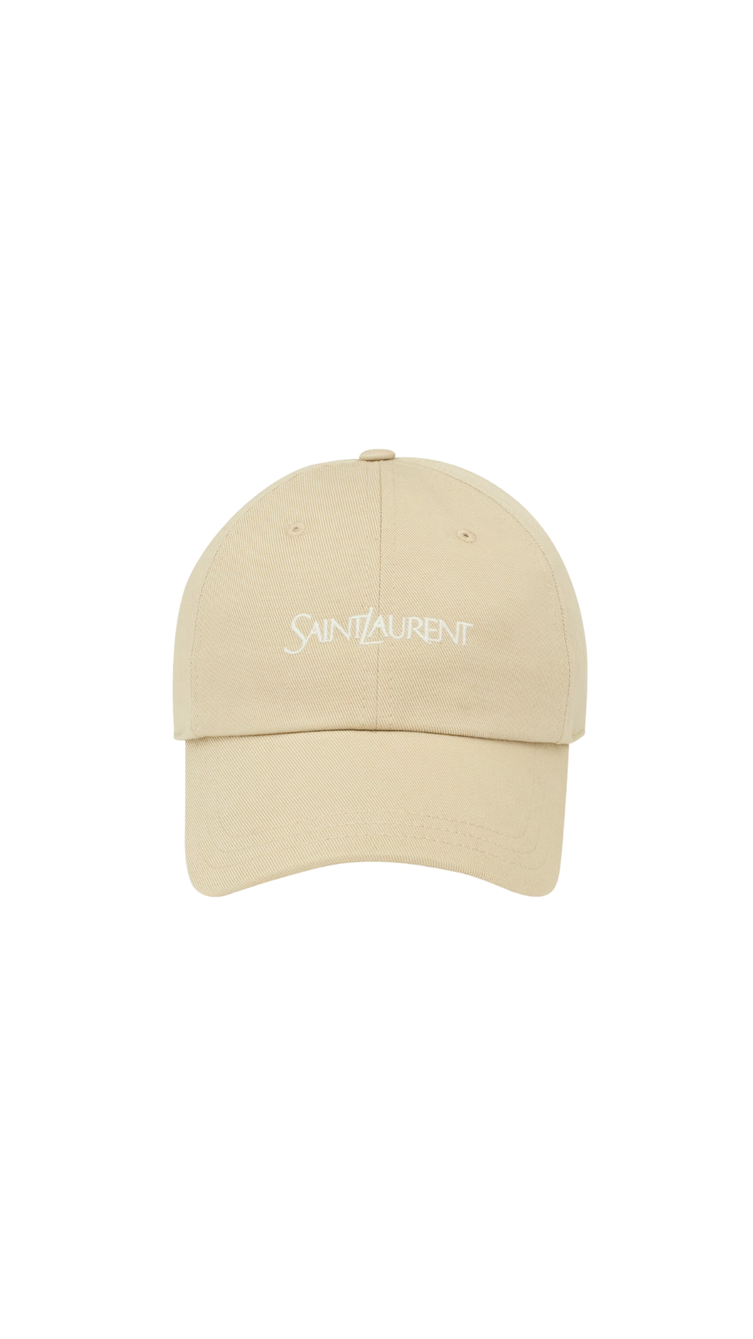 Saint Laurent Cap in Beige and Ivory Cotton Gabardine