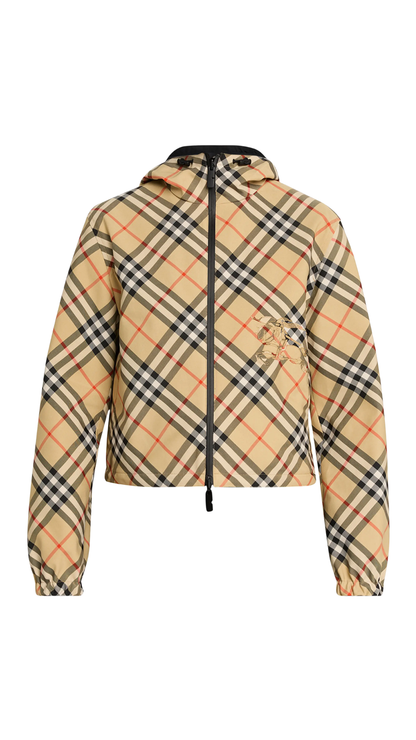 Crop Zip Jacket in Sand beige
