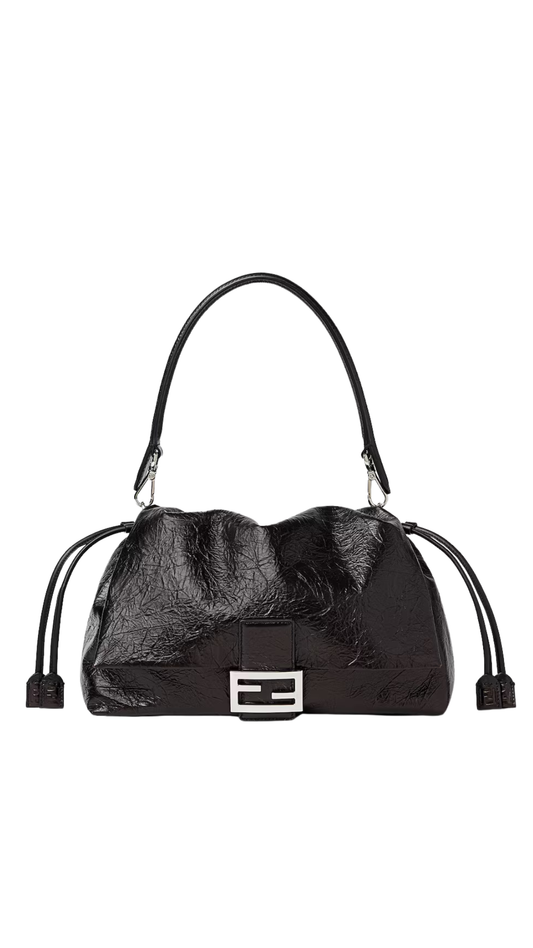 Baguette® Soft Large in Crackled Black Leather Bag