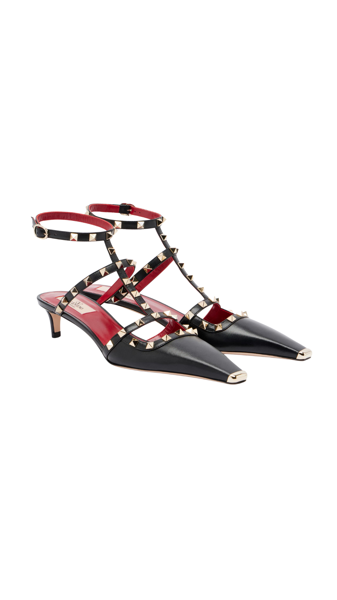 Rockstud Leather Pumps in Black