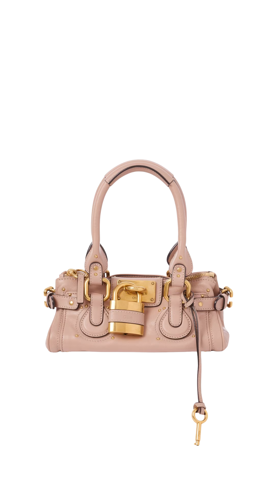 Small Paddington Bag In Earthy Pink Grained Leather