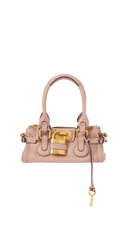 Small Paddington Bag In Earthy Pink Grained Leather