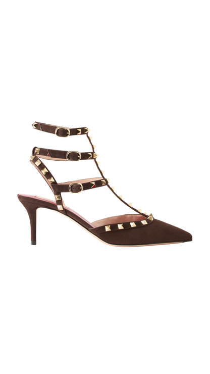 Rockstud Suede Pumps 65mm in Ebony