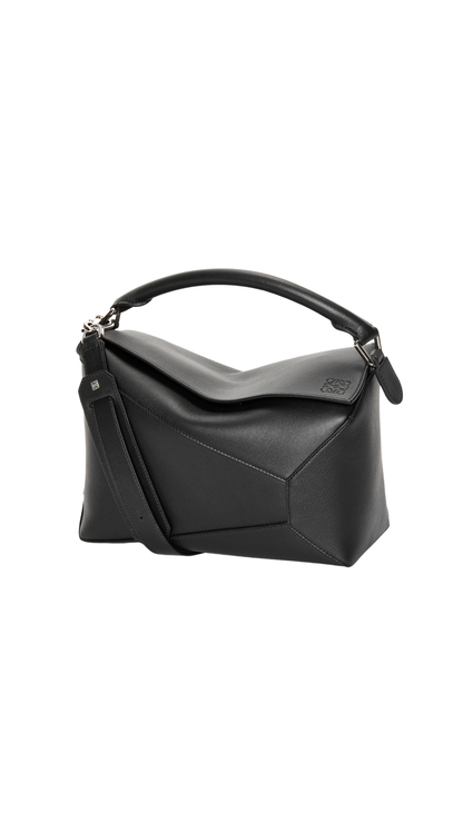 Medium Puzzle Edge Bag in Black Classic Calfskin