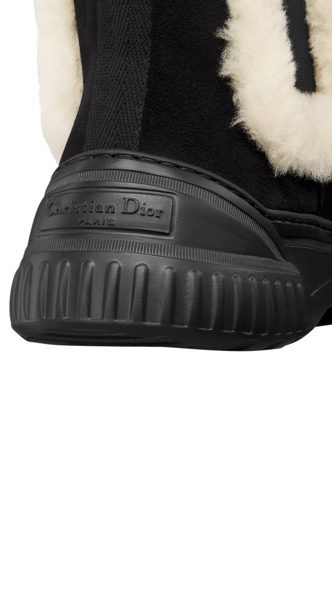 D-Racer Ankle Boot Black Calfskin Suede and White Lambskin