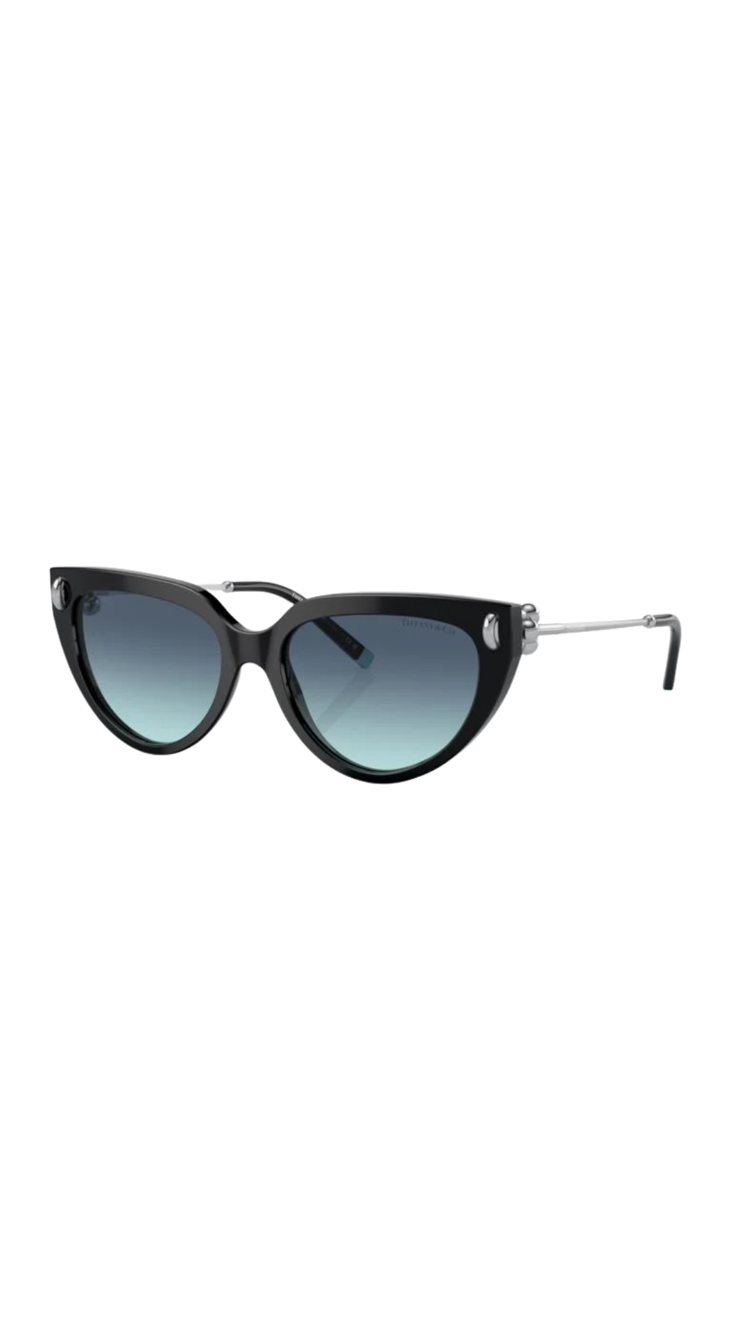 Cat Eye Black Acetate with Blue Lenses