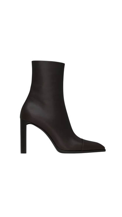 Venetia Booties in Brown Smooth Leather