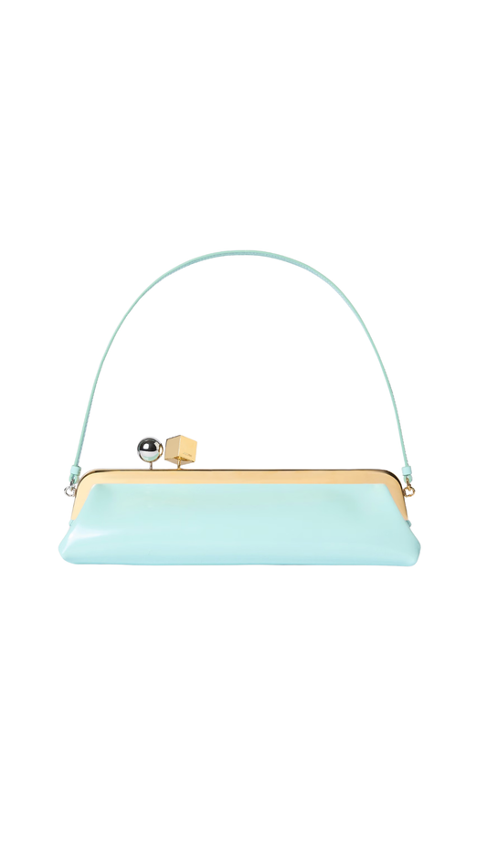 The Salon Clutch in Aqua