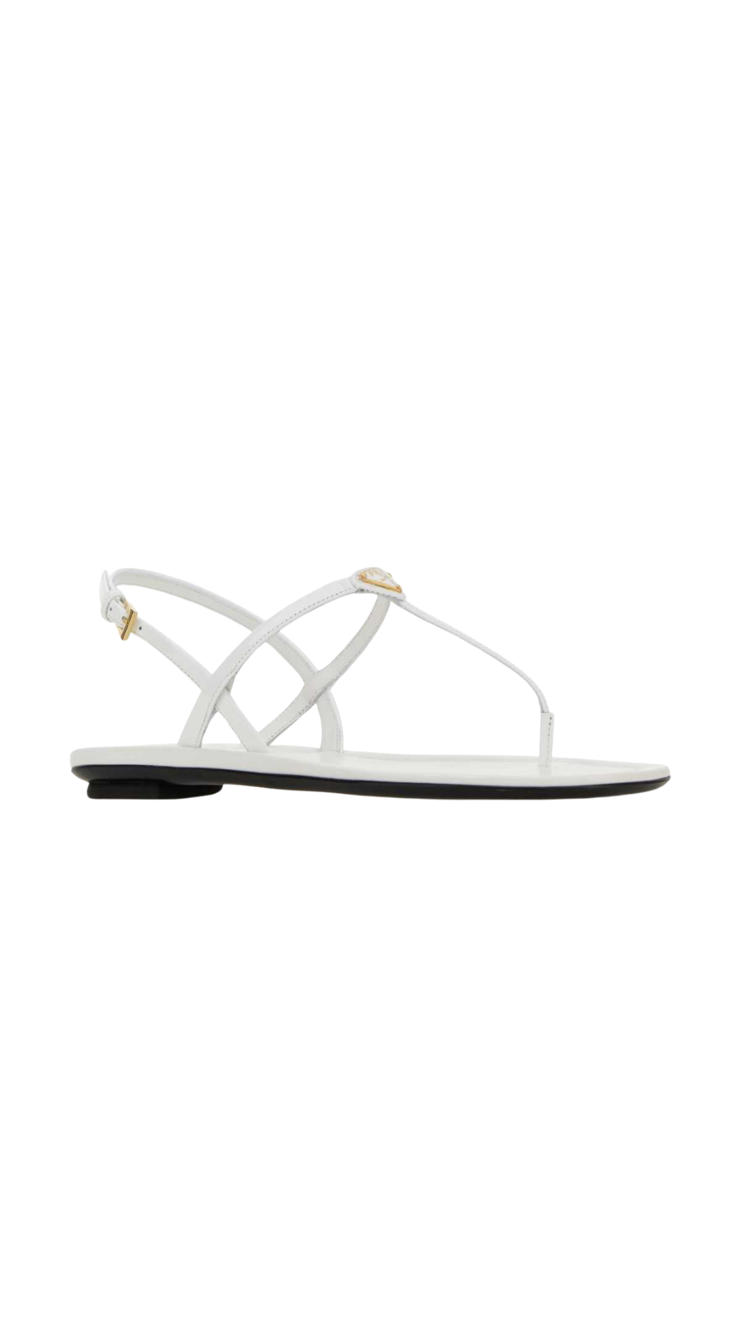 Flat Leather Sandals in White