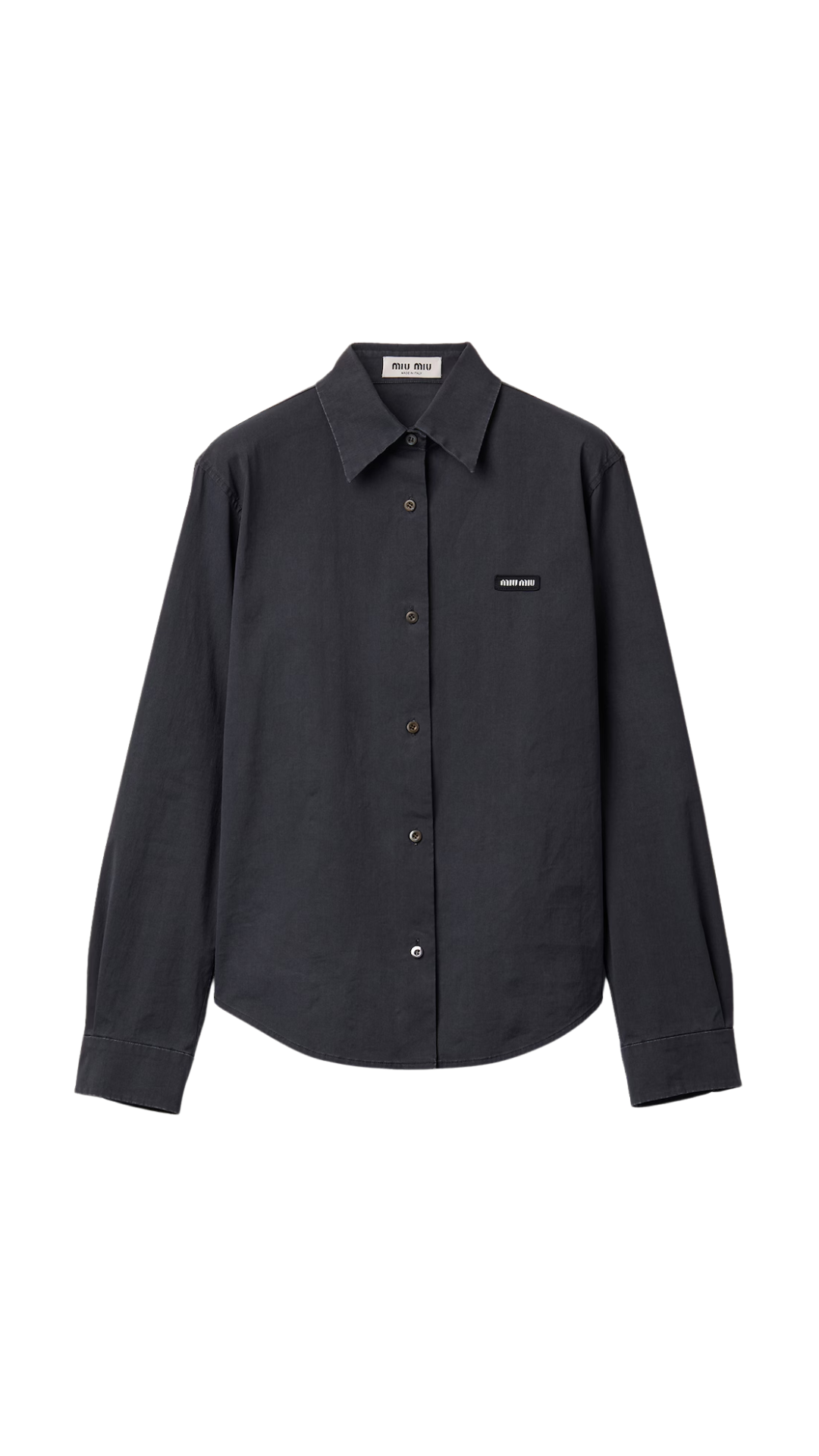 Stretch Poplin Shirt in Black