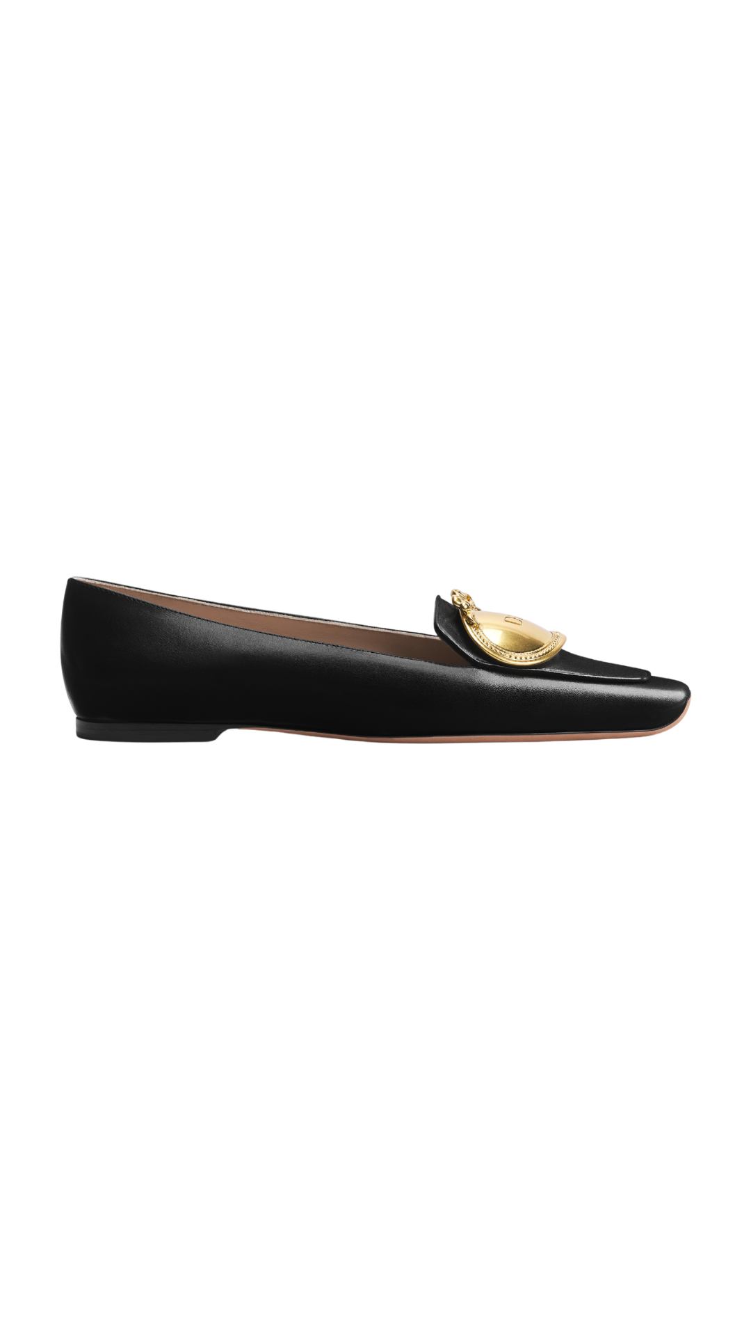 Médaillon Buckle Loafer in Black Lambskin