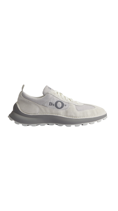Squash Sneaker in Gray Suede Calfskin and Technical Fabric