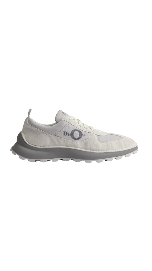 Squash Sneaker in Gray Suede Calfskin and Technical Fabric