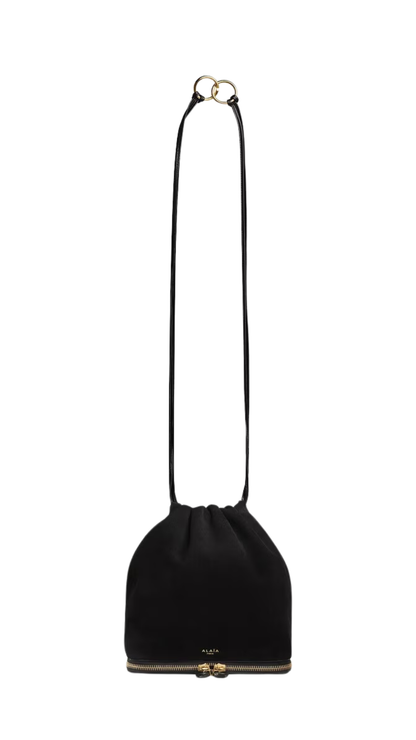 Le Pochon Bag in Black Suede