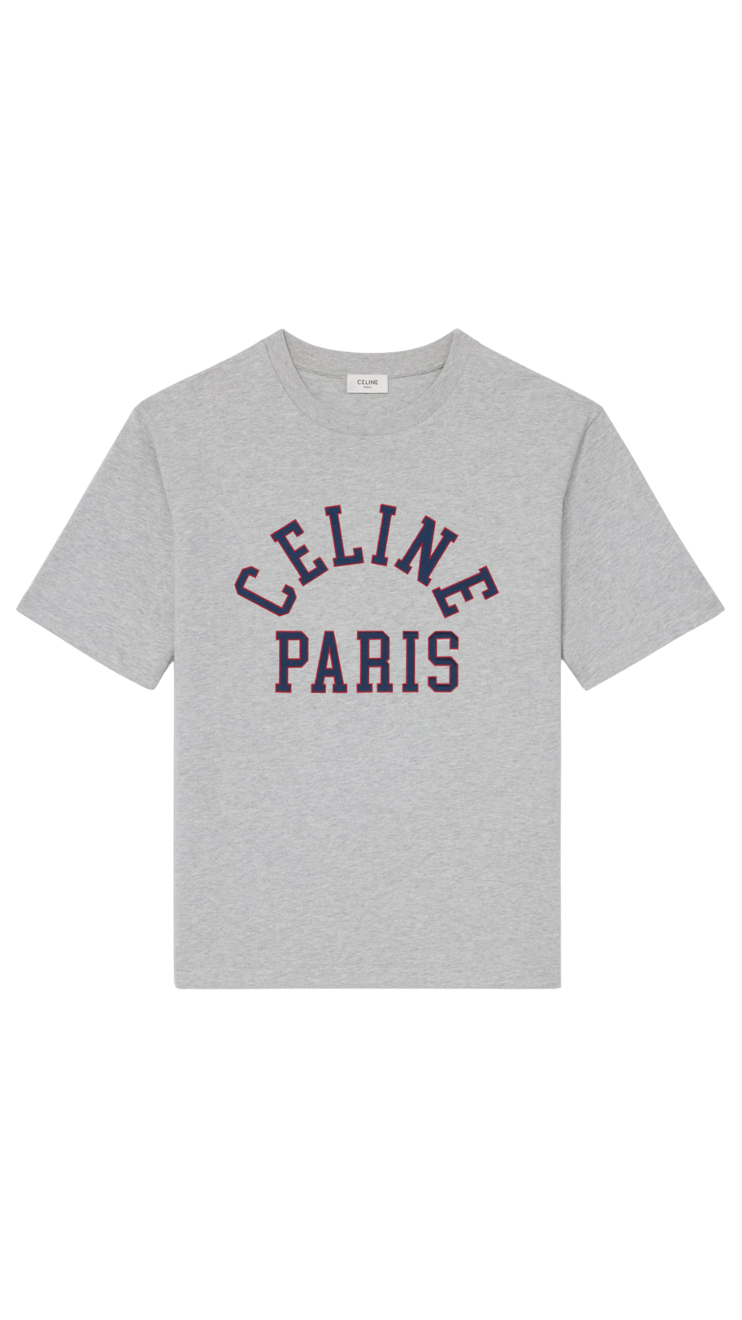 Loose T-Shirt in Cotton Jersey in Grey/Blue/Red
