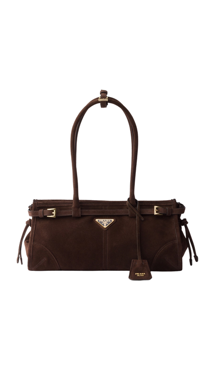 Bonnie Medium Suede Bag in Dark Brown