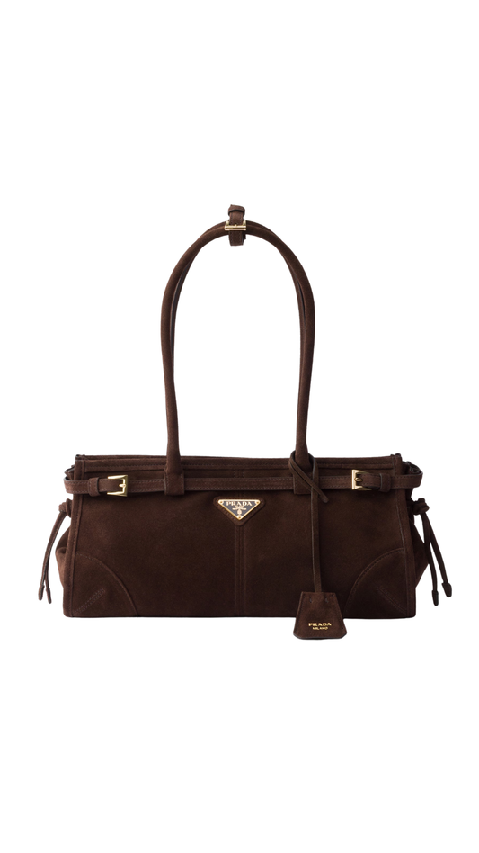 Bonnie Medium Suede Bag in Dark Brown