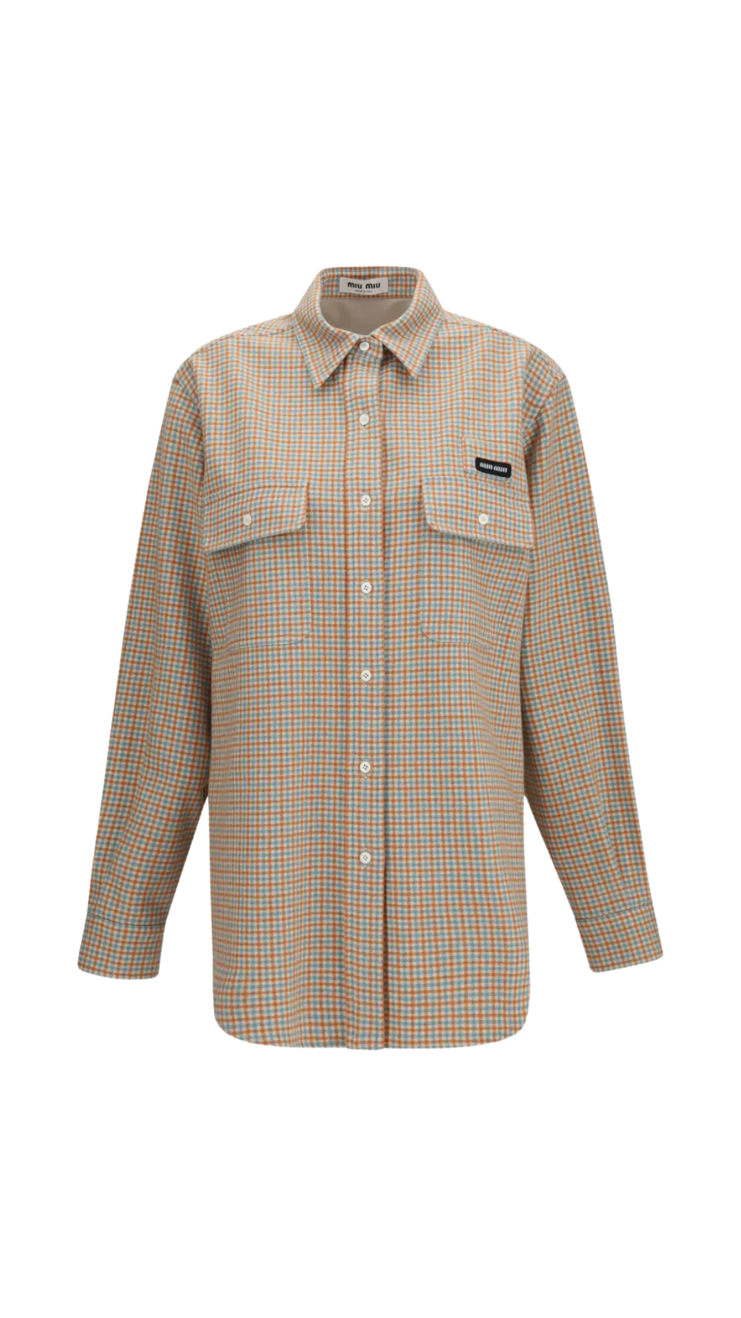 Wool Blend Shirt with Checked Pattern