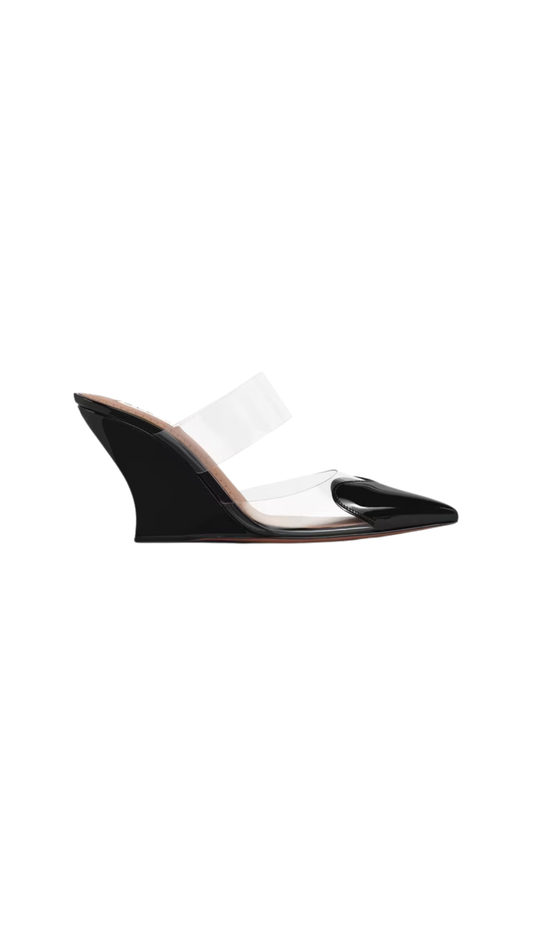 Le Cœur Wedge Mules in Black