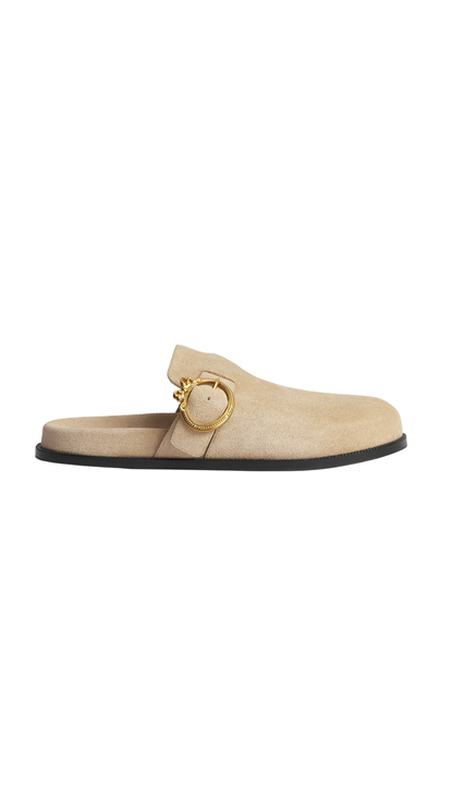 Dior Médaillon Buckle Mule in Trench Suede Calfskin