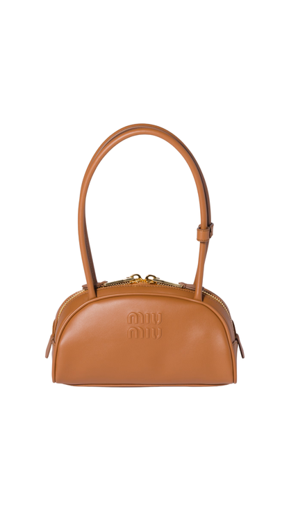 Beau Small Leather Bag in Cognac