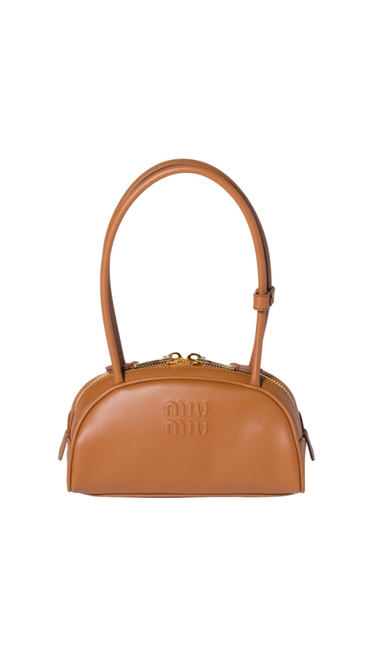 Beau Small Leather Bag in Cognac