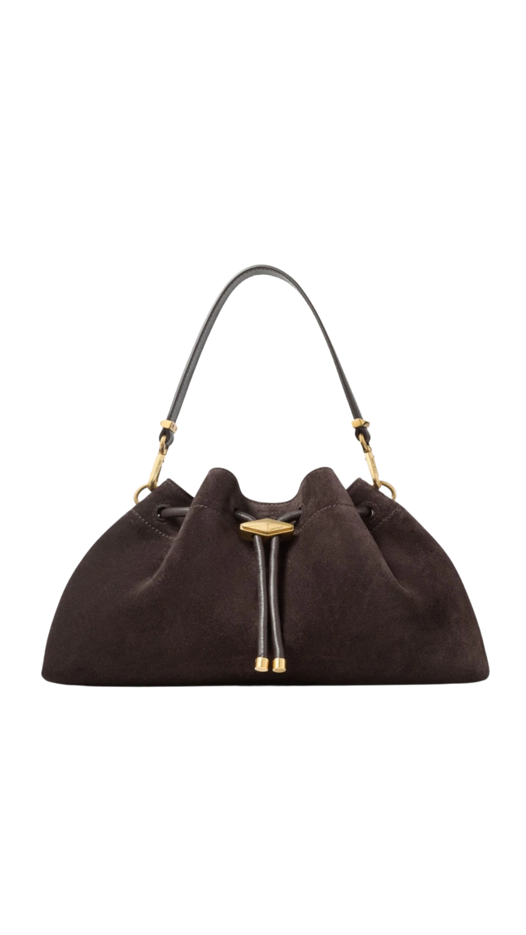 Cinch Medium in Coffee Suede Shoulder Bag