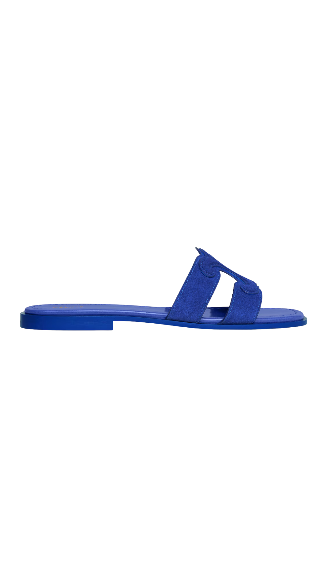 Marina Triomphe Mule in Blue Suede Calfskin
