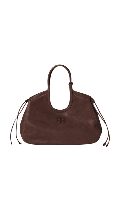 Ivy Nappa Leather Shopping Bag in Briarwood