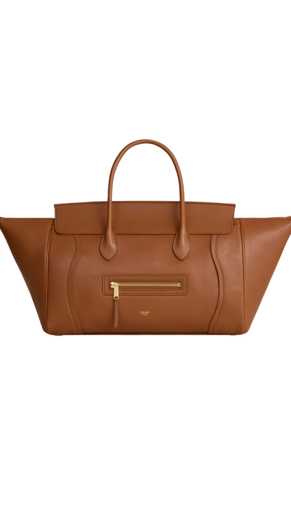 Luggage in Sort Tan Supple Shiny Lambskin