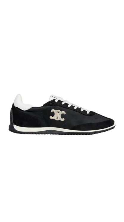 Racer sneaker in Black Nylon, Suede Calfskin and Calfskin