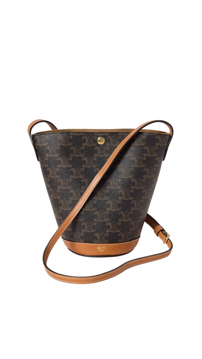 Mini Bucket in Miel Triomphe Canvas