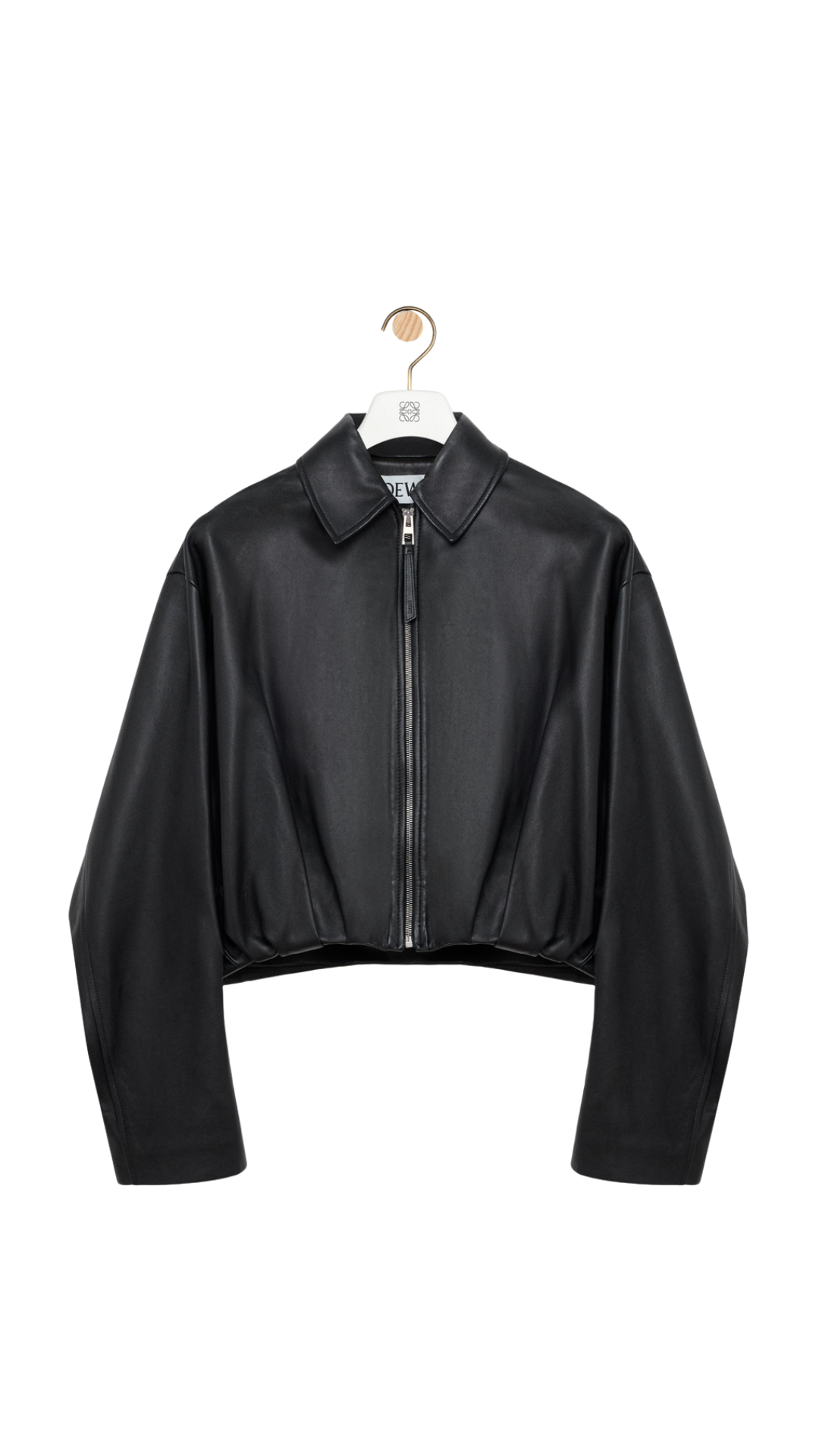 Draped Jacket in Black Nappa Lambskin